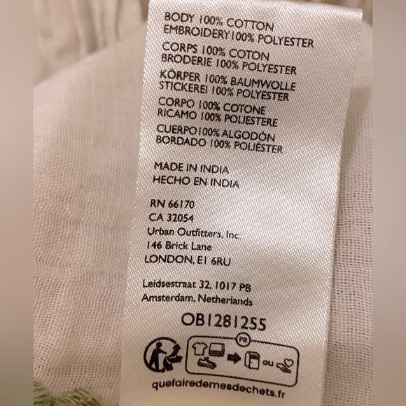 Free People Dahlia Embroidered Gauzy Smocked Puff Sleeve Maxi Dress Size SP - Picture 16 of 16